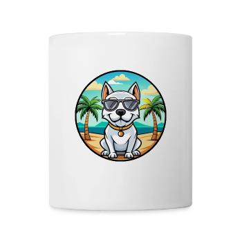 Dogue Argentino Chien Race Dessin Animé Lunettes De Soleil Plage - Mug blanc - blanc - Devant