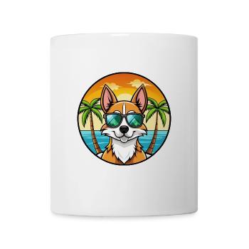 Chilenische Foxterrier Hunderasse Cartoon Sonnenbrille - Tasse - Weiß - Vorne