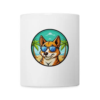 Carolina Dog Breed Cartoon Sunglasses Beach - Mug - white - Front
