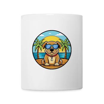 Broholmer Hunderasse Cartoon Sonnenbrille Strand - Tasse - Weiß - Vorne