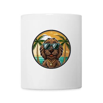 Boykin Spaniel Chien Race Dessin Animé Lunettes De Soleil Plage - Mug blanc - blanc - Devant