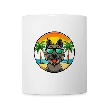Belgische Groenendael Hunderasse Cartoon Sonnenbrille - Tasse - Weiß - Vorne