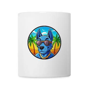 Blue Thai Ridgeback Dog Breed Cartoon Sunglasses - Mug - white - Front
