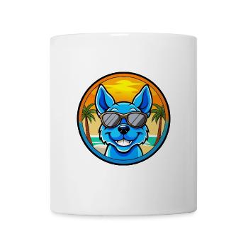 Blue Heeler Hunderasse Cartoon Sonnenbrille Strand - Tasse - Weiß - Vorne