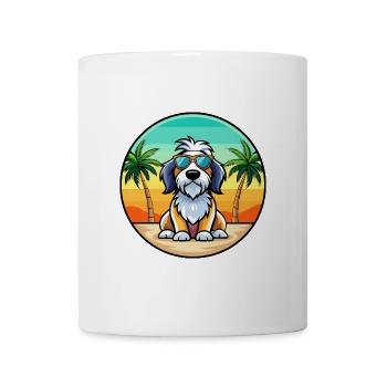 Basset Griffon Vendéen Hunderasse Cartoon Beach - Tasse - Weiß - Vorne