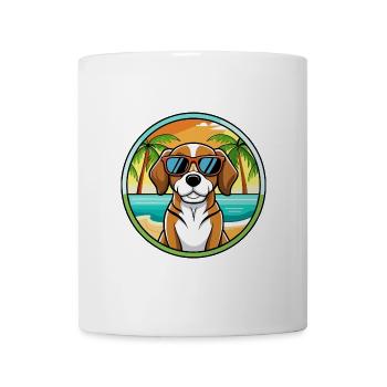 Beagle Harrier Hunderasse Cartoon Sonnenbrille Strand - Tasse - Weiß - Vorne