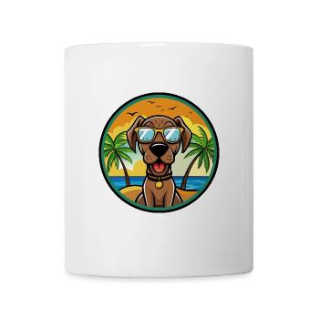 Bayerischer Berghund Hunderasse Cartoon Beach - Tasse - Weiß - Vorne