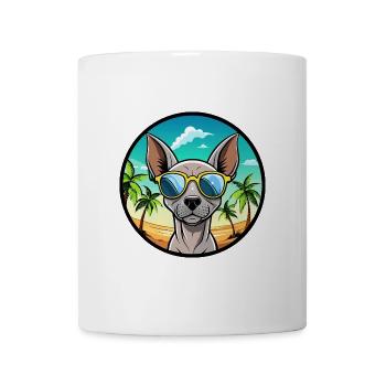 Amerikanischer haarloser Terrier Hunderasse Cartoon Beach - Tasse - Weiß - Vorne