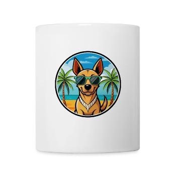 Andalusischer Windhund Rasse Cartoon Sonnenbrille Strand - Tasse - Weiß - Vorne