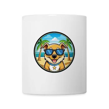 Aidi Hunderasse Cartoon Sonnenbrille Strand - Tasse - Weiß - Vorne