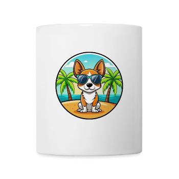 Spielzeug Foxterrier Hund Rasse Cartoon Sonnenbrille Strand - Tasse - Weiß - Vorne