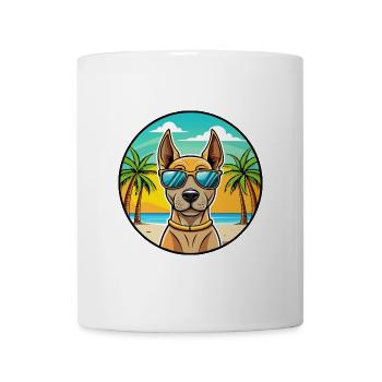 Thai Ridgeback Dog Breed Cartoon Sunglasses Beach - Mug - white - Front