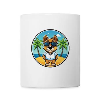 Sporting Lucas Terrier Hunderasse Cartoon Beach - Tasse - Weiß - Vorne