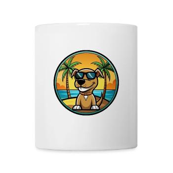 Sloughi Hunderasse Cartoon Sonnenbrille Strand - Tasse - Weiß - Vorne