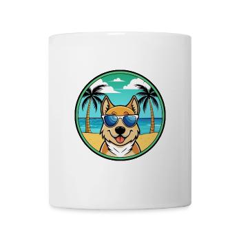 Slovensky Kopov Hunderasse Cartoon Sonnenbrille Strand - Tasse - Weiß - Vorne