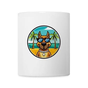 Serbischer Windhund Rasse Cartoon Sonnenbrille Strand - Tasse - Weiß - Vorne