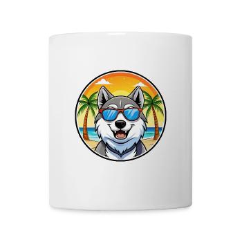 Seppala Sibirische Schlittenhunderasse Cartoon Sonnenbrille - Tasse - Weiß - Vorne
