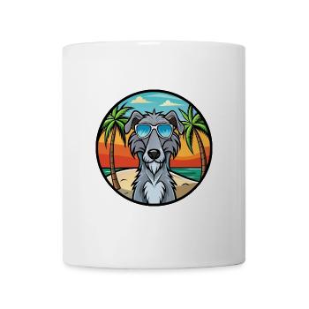 Schottische Hirschhund Hunderasse Cartoon Sonnenbrille - Tasse - Weiß - Vorne
