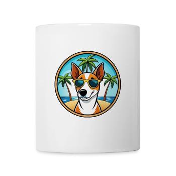 Glatte Foxterrier Hunderasse Cartoon Sonnenbrille - Tasse - Weiß - Vorne