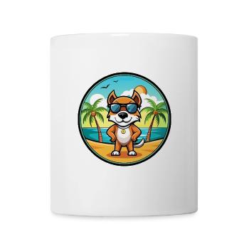 Pointer Dog Breed Cartoon Sunglasses Beach - Mug - white - Front