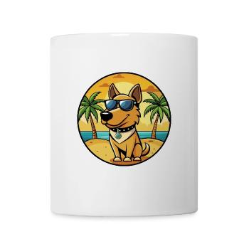 Polnische Jagdhunderasse Cartoon Sonnenbrille Strand - Tasse - Weiß - Vorne