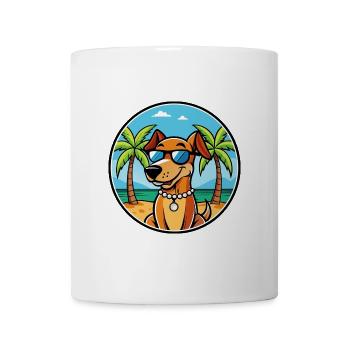 Polnische Jagdhunderasse Cartoon Sonnenbrille Strand - Tasse - Weiß - Vorne