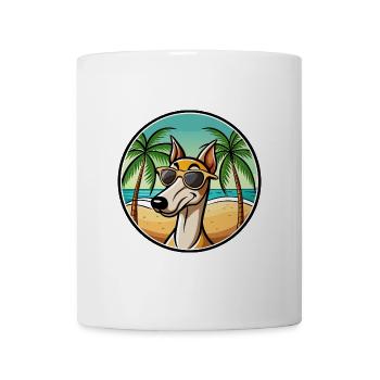 Alter kroatischer Windhund Hunderasse Cartoon Strand - Tasse - Weiß - Vorne