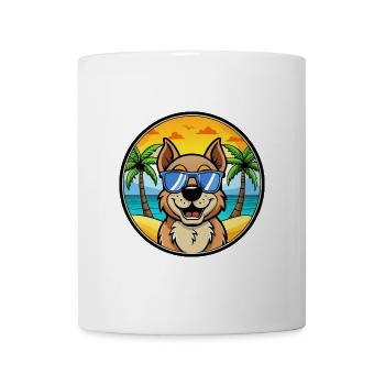 Berger De Beauce Hunderasse Cartoon Sonnenbrille Strand - Tasse - Weiß - Vorne