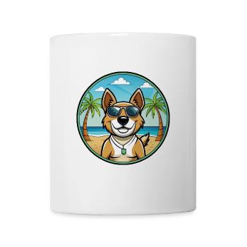 Teddy Roosevelt Terrier Hunderasse Cartoon Strand - Tasse - Weiß - Vorne