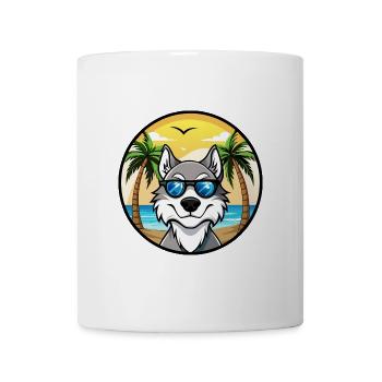 Nördliche Inuit Hunderasse Cartoon Sonnenbrille Strand - Tasse - Weiß - Vorne