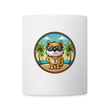 Milieu Asiatique Ovtcharka Chien Race Dessin Animé Plage - Mug blanc - blanc - Devant