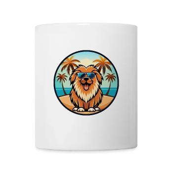 Leonberger Dog Breed Cartoon Sunglasses Beach - Mug - white - Front