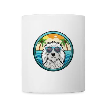 Komondor Hunderasse Cartoon Sonnenbrille Strand - Tasse - Weiß - Vorne