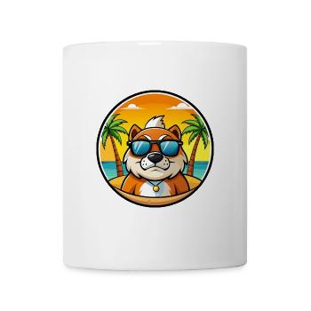 Moskau Watchdog Rasse Cartoon Sonnenbrille Strand - Tasse - Weiß - Vorne