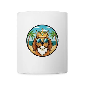 King Charles Dog Breed Cartoon Sunglasses Beach - Mug - white - Front