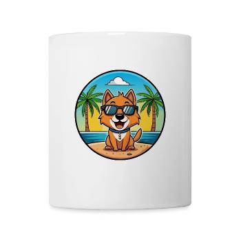 Kyi Leo Hunderasse Cartoon Sonnenbrille Strand - Tasse - Weiß - Vorne