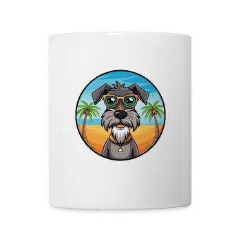 Deutscher Wachtelhund Hunderasse Cartoon Sonnenbrille - Tasse - Weiß - Vorne