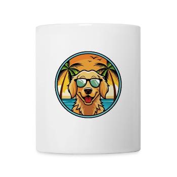 Flat Coated Retriever Dog Breed Cartoon Sunglasses - Mug - white - Front