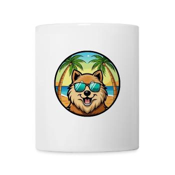 Eurasier Dog Breed Cartoon Sunglasses Beach - Mug - white - Front