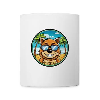 Estrela Mountain Dog Breed Cartoon Sunglass Beach - Mug blanc - blanc - Devant