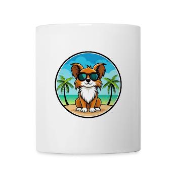 Englische Spielzeug Spaniel Hund Rasse Cartoon Sonnenbrille - Tasse - Weiß - Vorne
