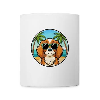 Cavalier King Charles Spaniel Dog Breed Cartoon - Mug - white - Front