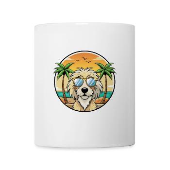 Catalan Sheepdog Breed Cartoon Sunglasses Beach - Mug - white - Front