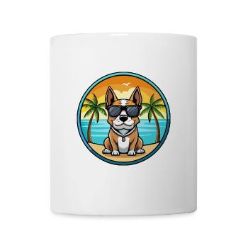 Braque Auvergne Hunderasse Cartoon Sonnenbrille Strand - Tasse - Weiß - Vorne