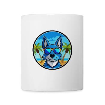 Blue Heeler Hunderasse Cartoon Sonnenbrille Strand - Tasse - Weiß - Vorne