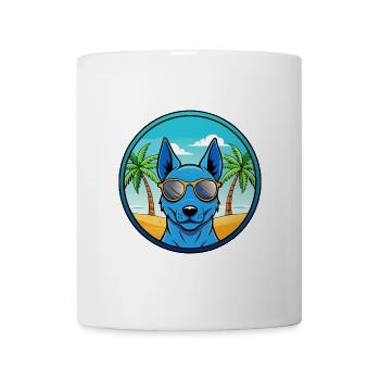 Blue Thai Ridgeback Dog Breed Cartoon Sunglasses - Mug - white - Front