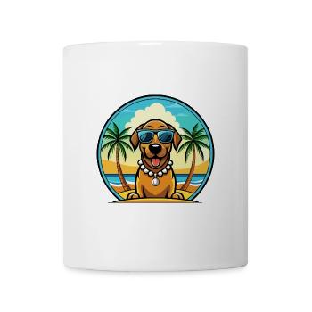 Bayerischer Berghund Hunderasse Cartoon Beach - Tasse - Weiß - Vorne