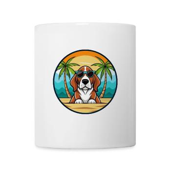 Basset Artesien Normand Hunderasse Cartoon Beach - Tasse - Weiß - Vorne