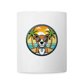 Ariege Pointer Hund Rasse Cartoon Sonnenbrille Strand - Tasse - Weiß - Vorne