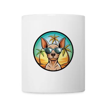 Amerikanischer haarloser Terrier Hunderasse Cartoon Beach - Tasse - Weiß - Vorne